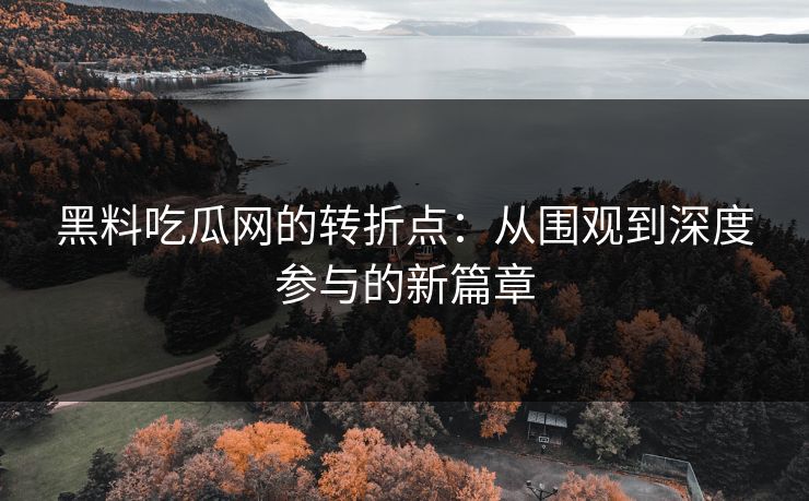 黑料吃瓜网的转折点：从围观到深度参与的新篇章