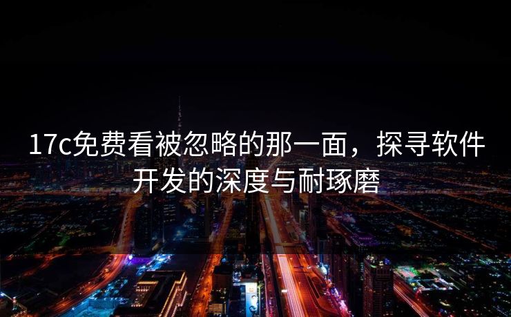 17c免费看被忽略的那一面,探寻软件开发的深度与耐琢磨 17c免费看被忽略的那一面,探寻软件开发的深度与耐琢磨
